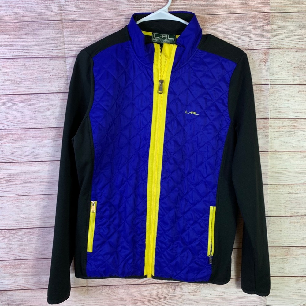 Lauren Ralph LaurenBlue Black Track Jacket Large